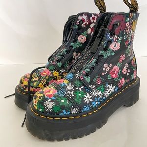 Doc. Martens Sinclair Floral Mash Up Leather Platform Boots
